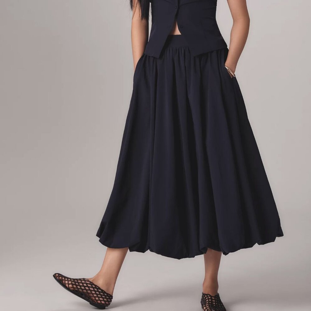 EXTRO&VERT LILY A-LINE BUBBLE MIDI SKIRT
